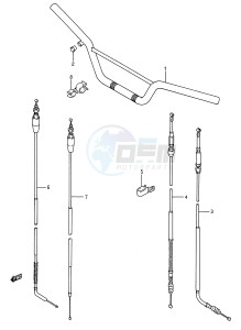 RM80 (E28) drawing HANDLEBAR - CONTROL CABLE