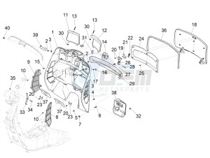 GTS 300 SUPER HPE 4T 4V IE ABS E4 (NAFTA) drawing Front glove-box - Knee-guard panel