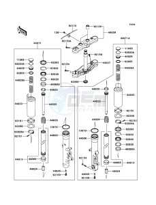 VN1700_VOYAGER_CUSTOM_ABS VN1700KCF GB XX (EU ME A(FRICA) drawing Front Fork