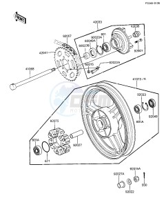 ZX 1100 A [GPZ] (A1-A2) [GPZ] drawing REAR WHEEL_HUB_CHAIN