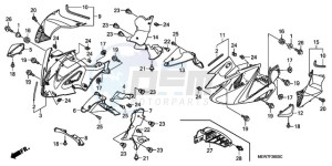 NT700VAA France - (F / ABS) drawing MIDDLE COWL