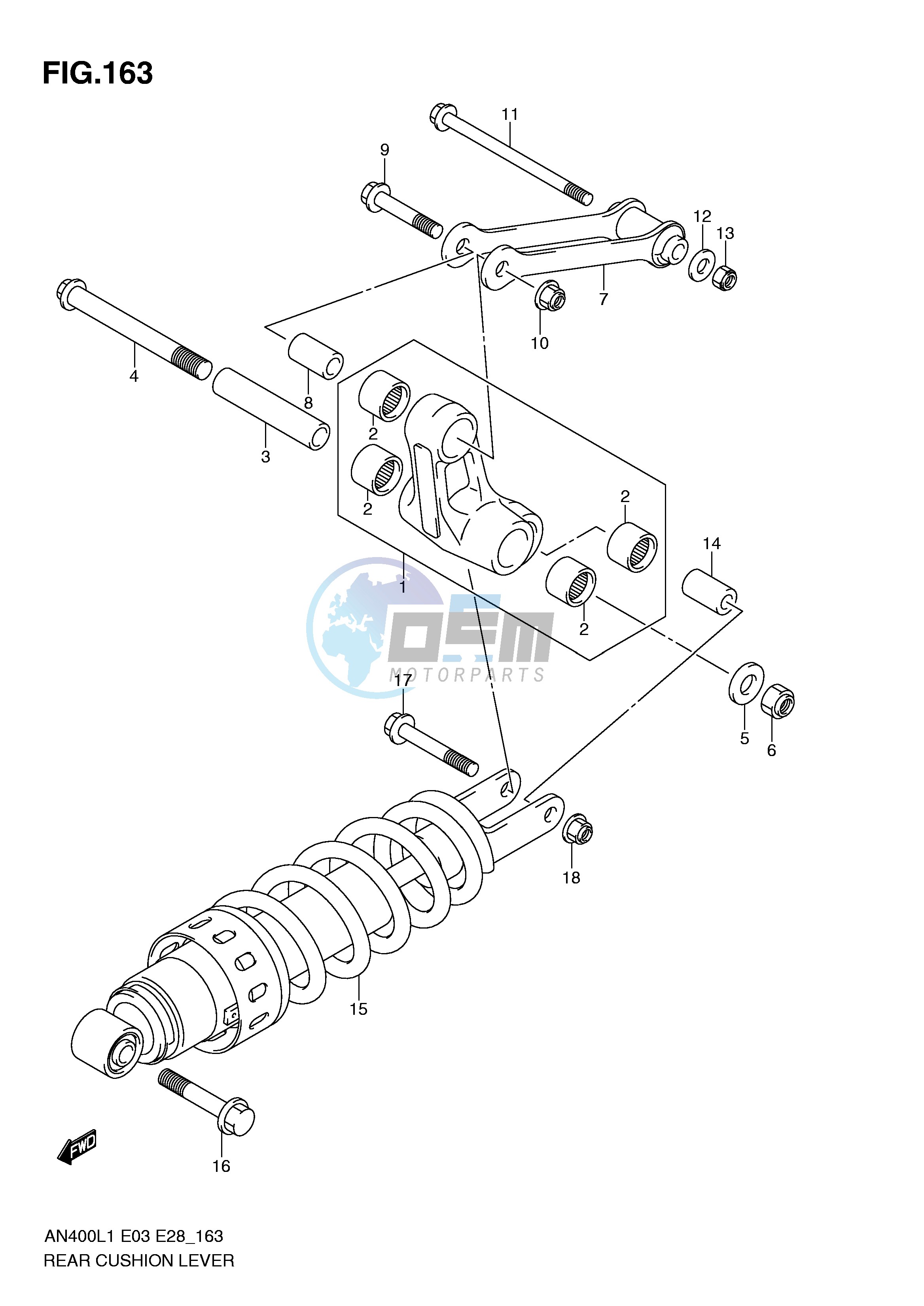 REAR CUSHION LEVER (AN400ZAL1 E33)