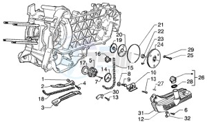 Beverly 125 RST drawing Pump group - Oil pan