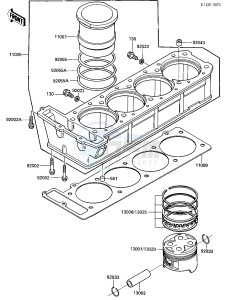 ZX 900 A [NINJA] (A1-A2) NINJA 900 drawing CYLINDER_PISTONS -- E_NO. 030894-- -