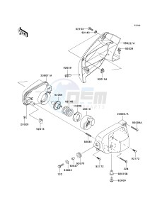 KVF650 D [BRUTE FORCE 650 4X4] (D1) D1 drawing HEADLIGHT-- S- -