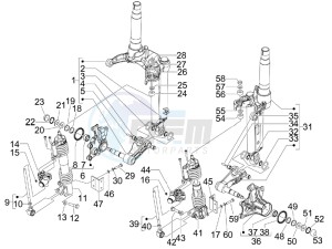 MP3 300 4t 4v ie lt ibrido drawing Front fork components (Mingxing)