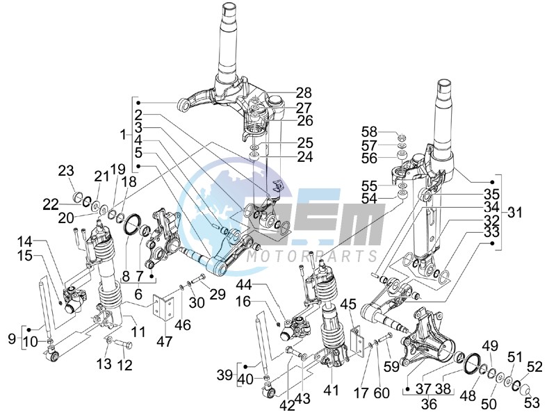 Front fork components (Mingxing)