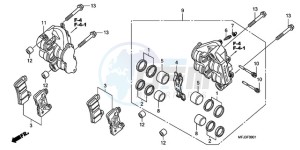 CBR600RA9 Korea - (KO / ABS) drawing FRONT BRAKE CALIPER (CBR600RR9,A/RA9,A)