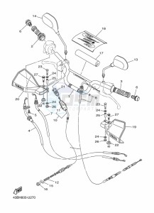 YBR125EGS (43BJ) drawing STEERING HANDLE & CABLE