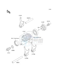 KX 250 T [KX250F] (T8F) T8F drawing GEAR CHANGE DRUM_SHIFT FORK-- S- -