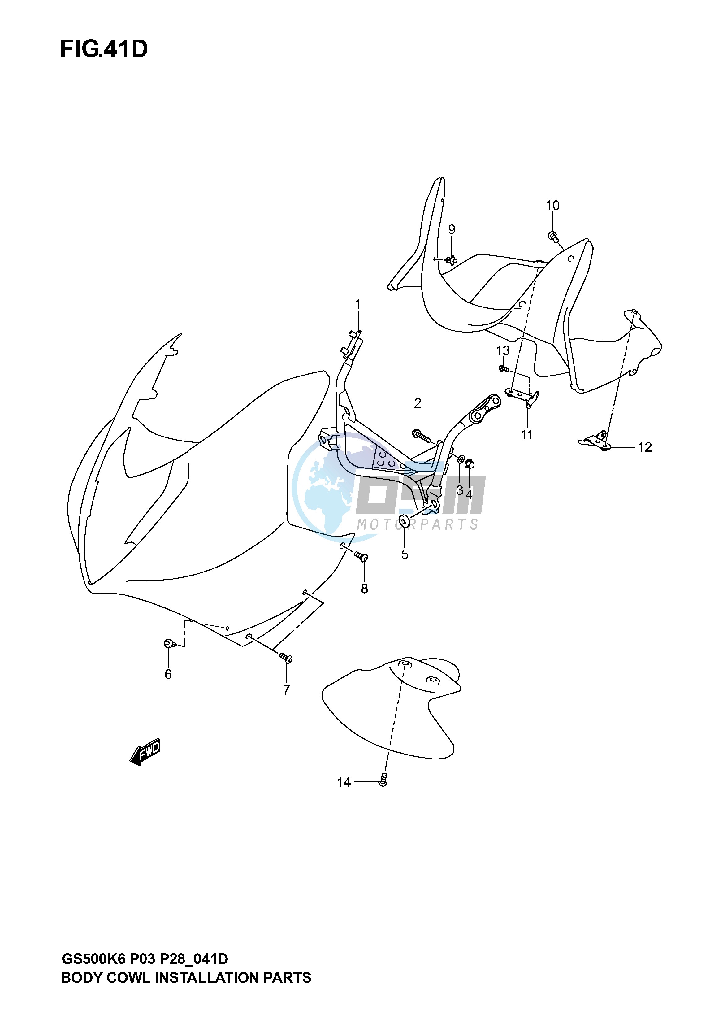 BODY CWL INSTALLATION PARTS  (GS500FK4 K5 K6)