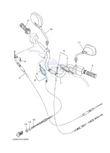 YB125 (2CS1) drawing M. STEERING HANDLE & CABLE