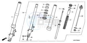 CB600FA39 UK - (E / ABS MKH ST) drawing FRONT FORK