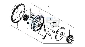 MIO 100 HU10W8-F drawing STARTER CLUTCH