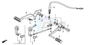 CB600F CB600F drawing BRAKE PEDAL/CHANGE PEDAL