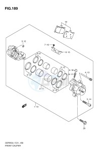 GSF650 (E21) Bandit drawing FRONT CALIPER (GSF650L1 E21)