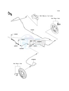 KAF 400 B [MULE 600] (B6F-B9F) B9F drawing REAR BRAKE PIPING