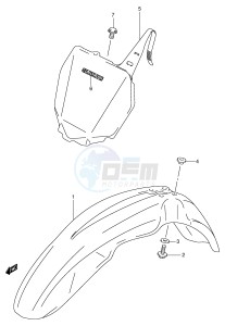 RM125 (E3-E28) drawing FRONT FENDER (MODEL K1 K2 K3)