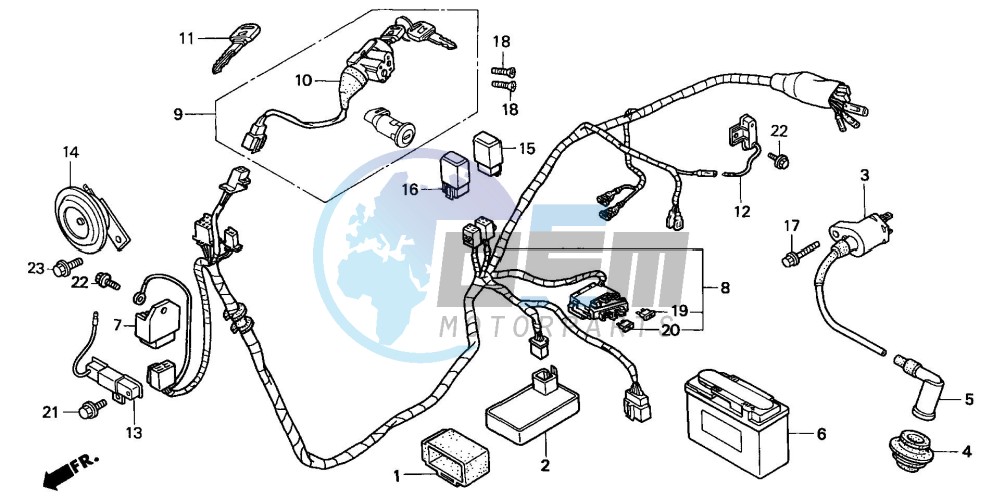 WIRE HARNESS/ IGNITION COIL/BATTERY