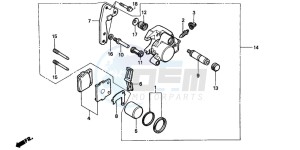 CR80RB drawing FRONT BRAKE CALIPER