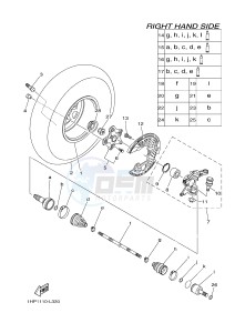 YFM700FWAD YFM7FGPB GRIZZLY 700 EPS (1HP3 1HP4) drawing FRONT WHEEL 2