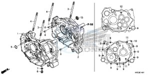 TRX420TE1E TRX420 ED drawing CRANKCASE (TRX420FE1/FM1/FM2/TE1/TM1)