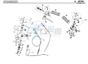 PANTHER-BLUE 50 drawing HANDLEBAR - CONTROLS