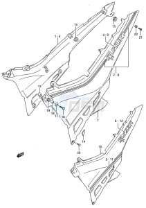 GSX600F (E28) Katana drawing FRAME COVER (MODEL J K)