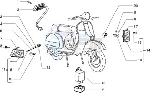 PX 125 E drawing Turn signal lamps