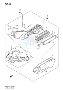 UH200 BURGMAN EU-UK drawing AIR CLEANER