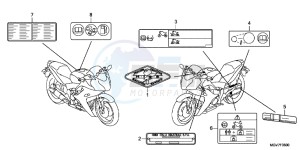 CBR600FC drawing CAUTION LABEL