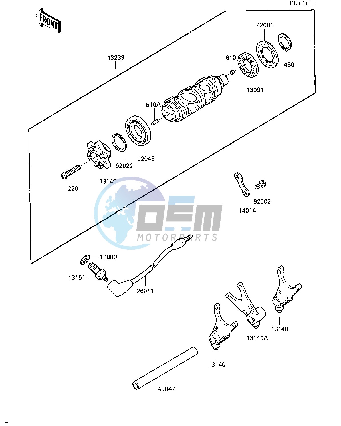 GEAR CHANGE DRUM_SHIFT FORK-- S- -