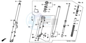 VFR800A9 France - (F / ABS CMF MME) drawing FRONT FORK