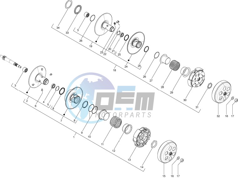 Driven pulley