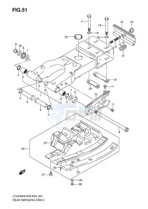 LT-Z400 (E28-E33) drawing REAR SWINGING ARM