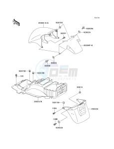 ZX 1100 D [NINJA ZX-11] (D1-D3) [NINJA ZX-11] drawing FENDERS