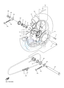 YZ250F (1SM1 1SM2 1SM3 1SM4) drawing REAR WHEEL