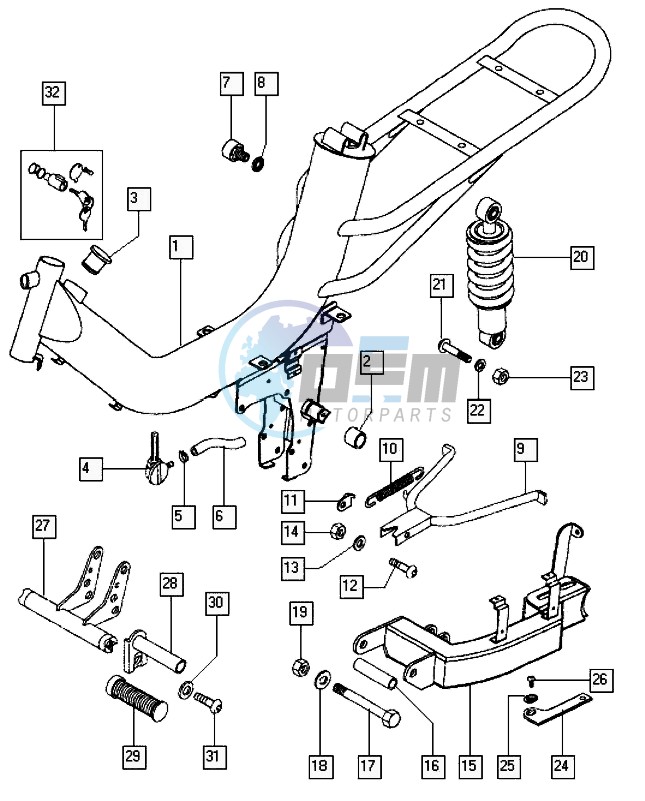 Frame-swing arm