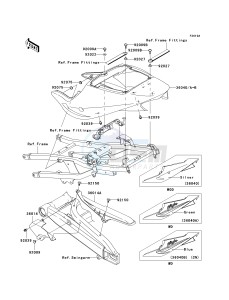 ZX 900 F [NINJA ZX-9R] (F1-F2) [NINJA ZX-9R] drawing SIDE COVERS_CHAIN COVER-- ZX900-F2- -