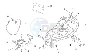 Scarabeo 50 2t (eng. Minarelli) drawing Rear body II - Seat components