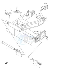 GSX1400 (E2) drawing REAR SWINGINGARM (MODEL K3 K4 K5)