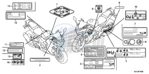 CBR500RF CBR500R UK - (E) drawing CAUTION LABEL