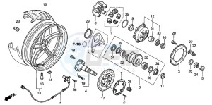 VFR800 drawing REAR WHEEL