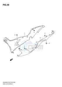 AN400 (E3-E28) Burgman drawing SIDE LEG SHIELD (MODEL K3)