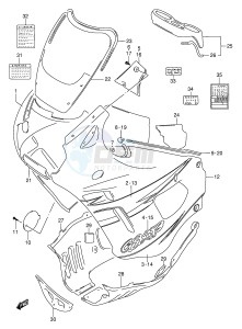 GSX750F (E2) drawing COWLING BODY (MODEL T)