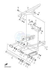 XJ6SA 600 DIVERSION (S-TYPE, ABS) (36DH 36DK) drawing REAR ARM