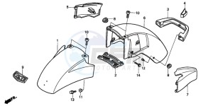 GL1500SE GOLDWING SE drawing FRONT FENDER