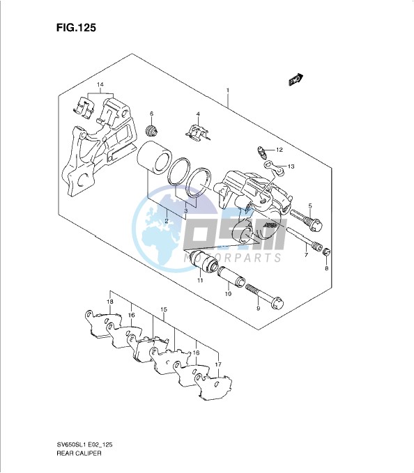 REAR CALIPER (SV650SUL1 E24)