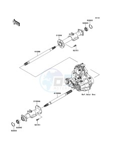 MULE_600 KAF400BDF EU drawing Rear Axle