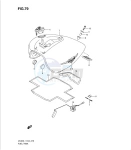 VL800 drawing FUEL TANK (VL800CUEL1 E19)